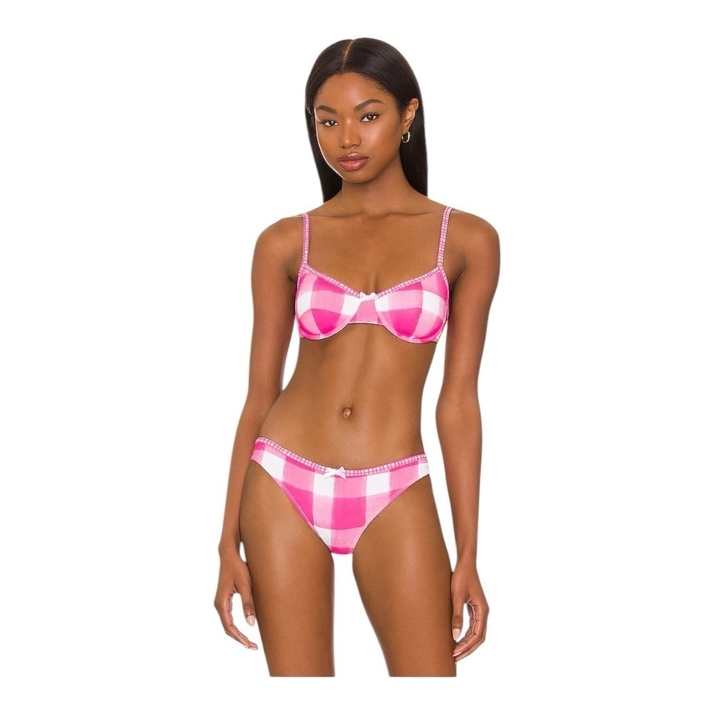 Solid & Striped The Daphne Bikini in Painted Strawberry Gingham NWT